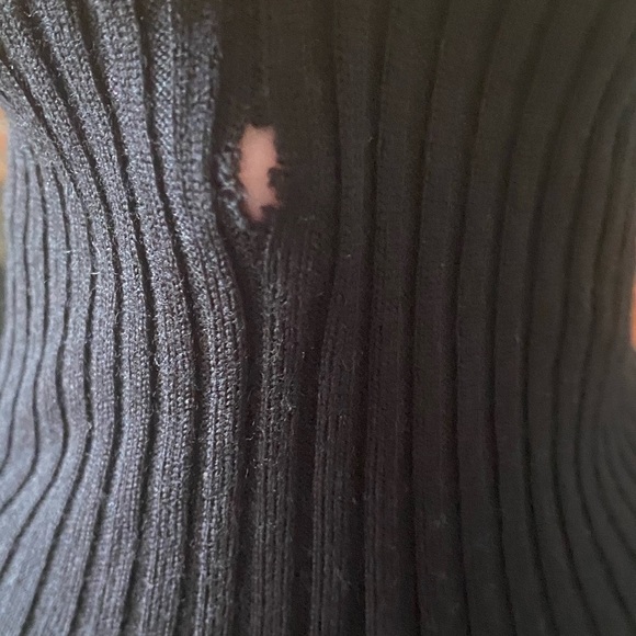 1990s Jean Paul Gaultier Sheer Silk Devore Black Velvet & Knit Dress Tunic SZ XL - Picture 10 of 12